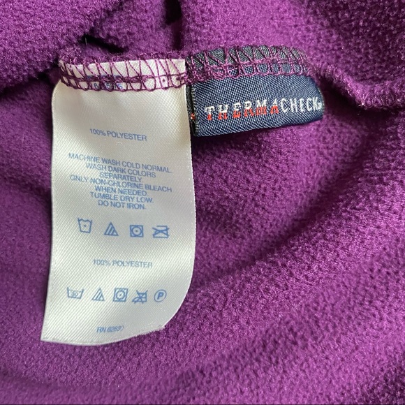 Lands End Purple Quarter Zip Fleece Pullover Thermacheck - Picture 11 of 11